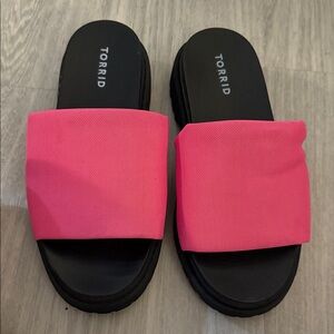 Torrid Bright Pink Slide Sandals